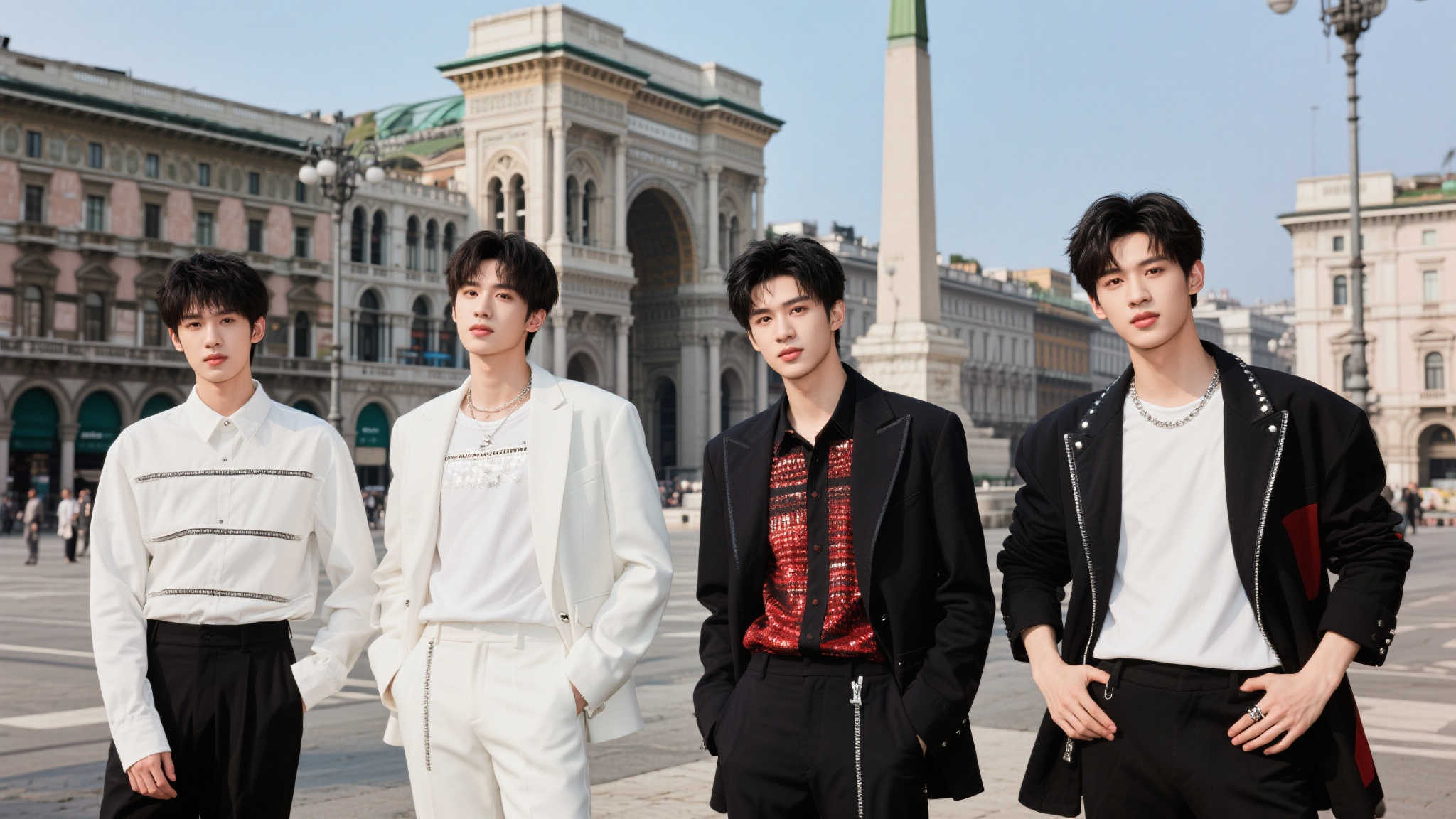 Prada晚宴朱志鑫苏新皓同车亮相米兰 Prada晚宴朱志鑫苏新皓同车亮相米兰